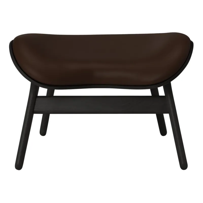 A Conversation Piece Ottoman Fotpall Black Oak/Umage Leather Brown Erbjudandepris